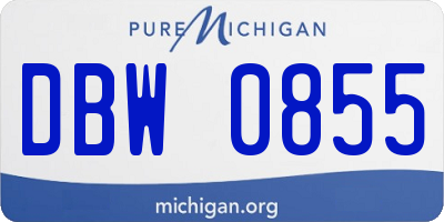 MI license plate DBW0855