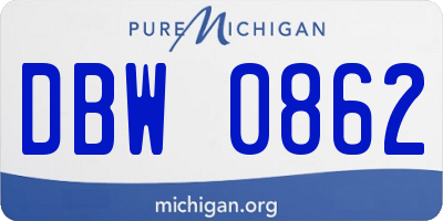 MI license plate DBW0862
