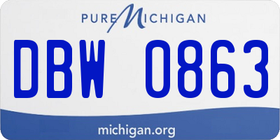 MI license plate DBW0863