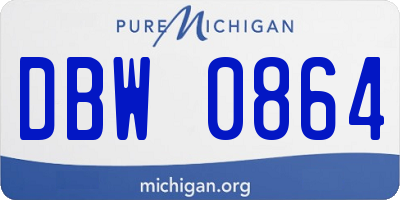 MI license plate DBW0864