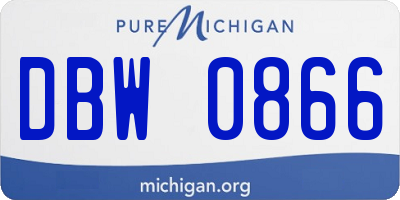 MI license plate DBW0866