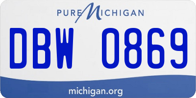 MI license plate DBW0869