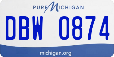 MI license plate DBW0874