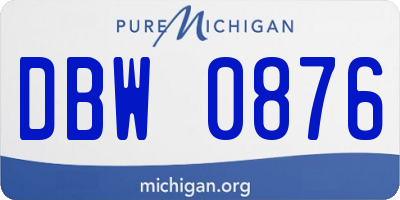 MI license plate DBW0876