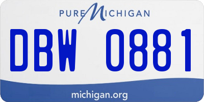 MI license plate DBW0881