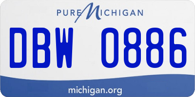 MI license plate DBW0886