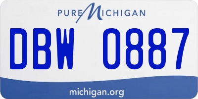 MI license plate DBW0887