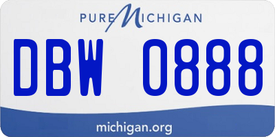 MI license plate DBW0888