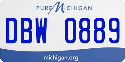 MI license plate DBW0889