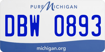 MI license plate DBW0893
