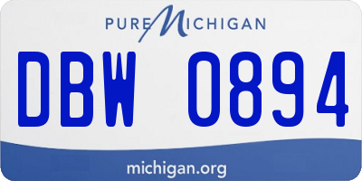 MI license plate DBW0894