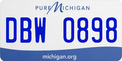 MI license plate DBW0898