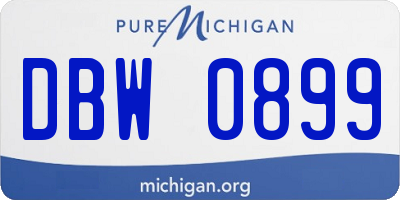 MI license plate DBW0899