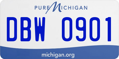 MI license plate DBW0901