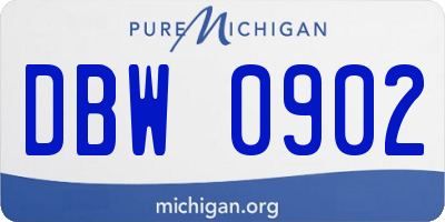 MI license plate DBW0902