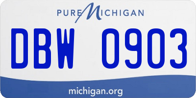 MI license plate DBW0903