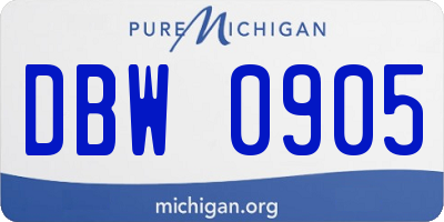 MI license plate DBW0905