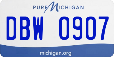 MI license plate DBW0907
