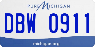 MI license plate DBW0911