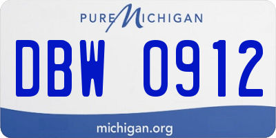 MI license plate DBW0912