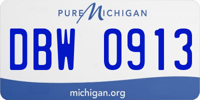 MI license plate DBW0913