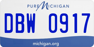 MI license plate DBW0917