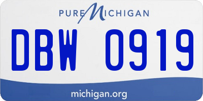 MI license plate DBW0919