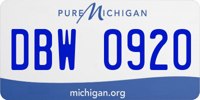 MI license plate DBW0920