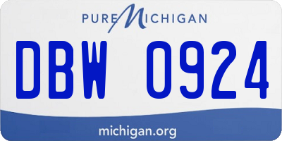MI license plate DBW0924