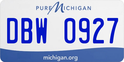 MI license plate DBW0927