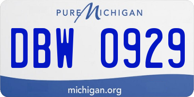 MI license plate DBW0929