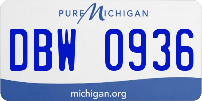 MI license plate DBW0936