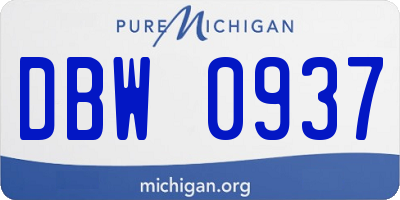 MI license plate DBW0937