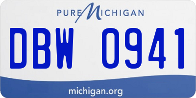 MI license plate DBW0941