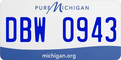 MI license plate DBW0943