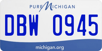 MI license plate DBW0945
