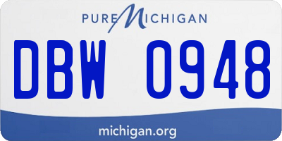MI license plate DBW0948