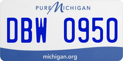 MI license plate DBW0950