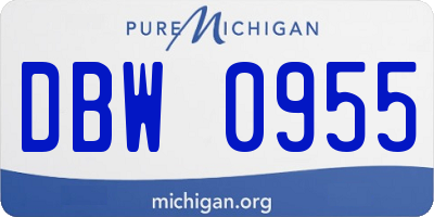 MI license plate DBW0955