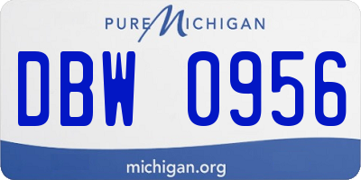 MI license plate DBW0956