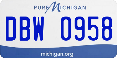 MI license plate DBW0958