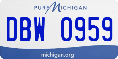 MI license plate DBW0959