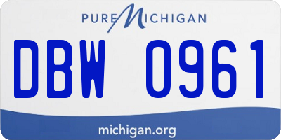 MI license plate DBW0961