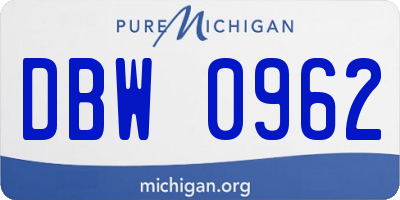MI license plate DBW0962