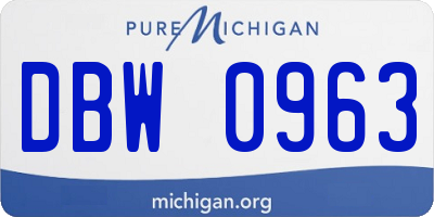 MI license plate DBW0963