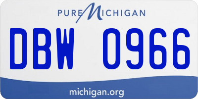 MI license plate DBW0966