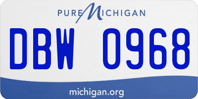 MI license plate DBW0968