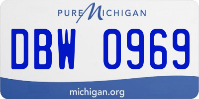 MI license plate DBW0969