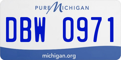 MI license plate DBW0971