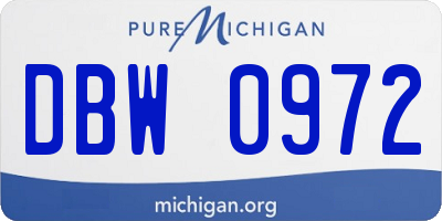 MI license plate DBW0972
